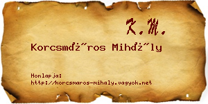 Korcsmáros Mihály névjegykártya
